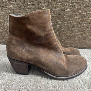 Officine Creative Boots Bootie Women's 37.5 Brown Leather Zip Quiet Luxury Heel